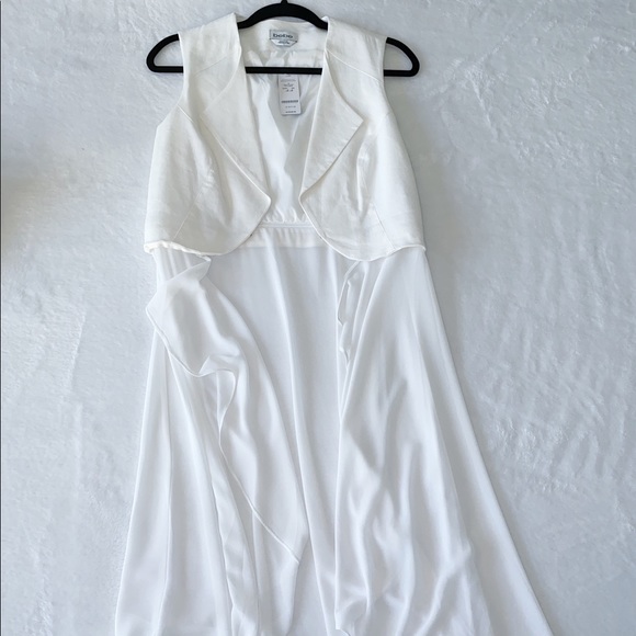 Bebe  Linen Vest & Chiffon duster (white) Size 8 - Picture 2 of 11